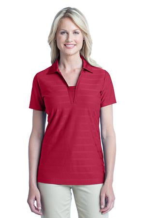 Port Authority Ladies Horizontal Texture Polo. L514 Rich red