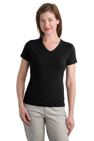 Port Authority Ladies Modern Stretch Cotton V-Neck Shirt. L516V Black