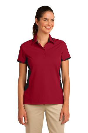 Port Authority Ladies Dry Zone Colorblock Ottoman Polo. L524 Engine Red/ Black
