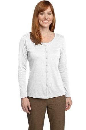 Port Authority &reg;  Ladies Silk Touch Interlock Cardigan. L530 White