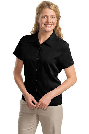 Port Authority Ladies Easy Care Camp Shirt.  L535 Black