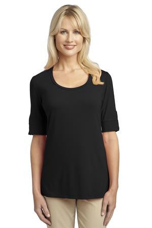 Port Authority Ladies Concept Scoop Neck Shirt. L541 Black