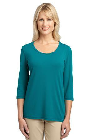 Port Authority Ladies Concept Rope Neck Shirt. L542 Teal green
