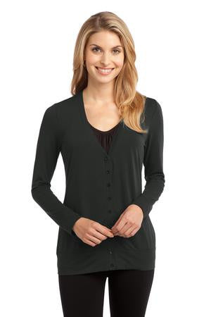 Port Authority Ladies Concept Cardigan. L545 Grey smoke