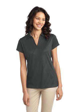 Port Authority Ladies Tech Embossed Polo. L548 Graphite