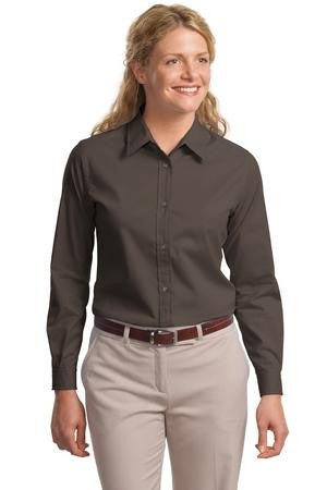 Port Authority Ladies Long Sleeve Easy Care Shirt.  L608 Bark