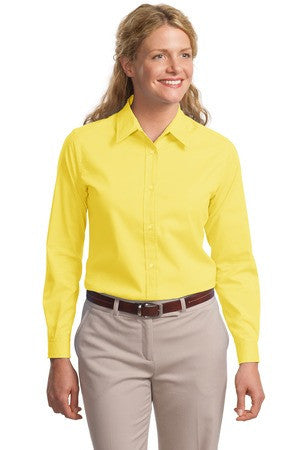 Port Authority Ladies Long Sleeve Easy Care Shirt.  L608 Yellow