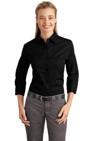 Port Authority Ladies 3/4-Sleeve Easy Care Shirt. L612 Black