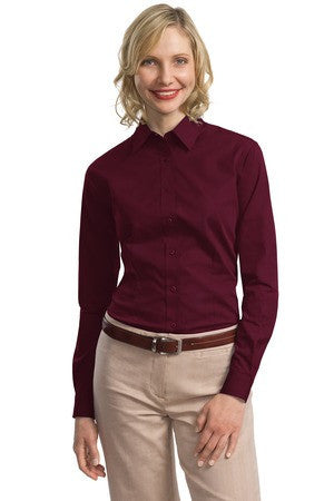 Port Authority Ladies Tonal Pattern Easy Care Shirt. L613 Maroon