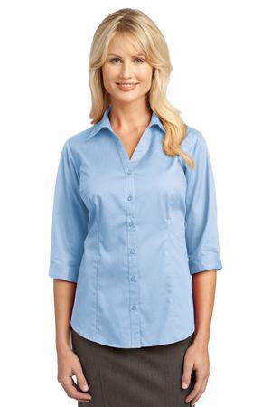 Port Authority Ladies 3/4-Sleeve Blouse. L6290 Light blue