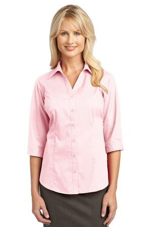 Port Authority Ladies 3/4-Sleeve Blouse. L6290 Pale pink