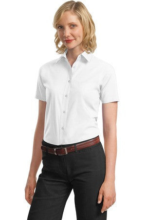 Port Authority Ladies Short Sleeve Value Poplin Shirt. L633 White