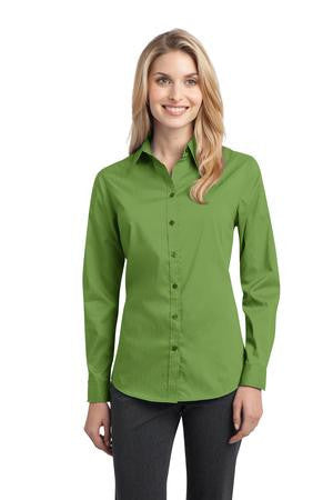 Port Authority Ladies Stretch Poplin Shirt. L646 Wintergreen