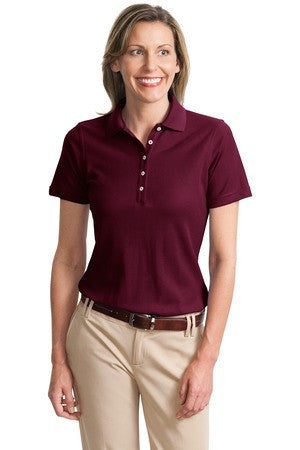 Port Authority Ladies EZCotton Pique Polo. L800 Maroon