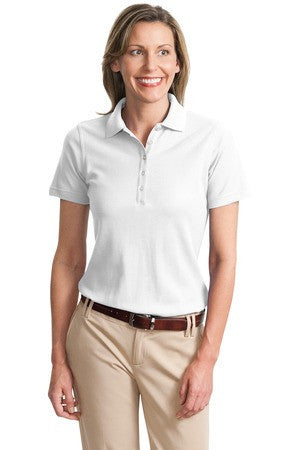 Port Authority Ladies EZCotton Pique Polo. L800 White