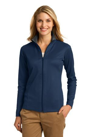 Port Authority Ladies Heavyweight Vertical Texture Full-Zip Jacket. L805 Regatta blue/ iron grey