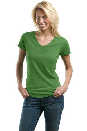 Port Authority Ladies Concept V-Neck Tee. LM1002 Cactus green