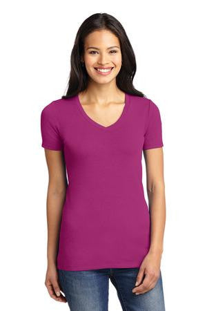 Port Authority Ladies Concept Stretch V-Neck Tee. LM1005 Magenta