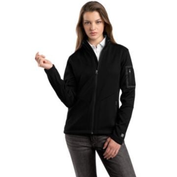 OGIO - Ladies Minx Jacket. LOG201 Blacktop/Signal Red