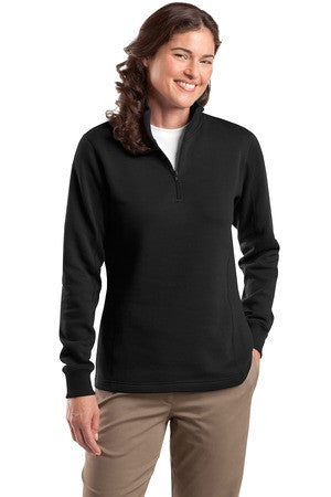 Sport-Tek Ladies 1/4-Zip Sweatshirt. LST253 Black