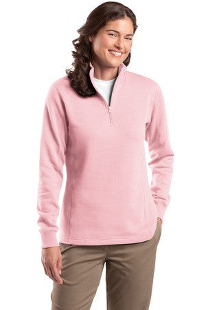 Sport-Tek Ladies 1/4-Zip Sweatshirt. LST253 Pink