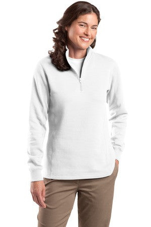 Sport-Tek Ladies 1/4-Zip Sweatshirt. LST253 White