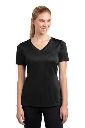 Sport-Tek Ladies V-Neck Competitor Tee. LST353 Black