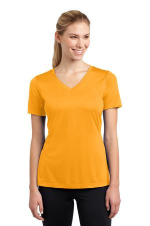 Sport-Tek Ladies V-Neck Competitor Tee. LST353 Gold