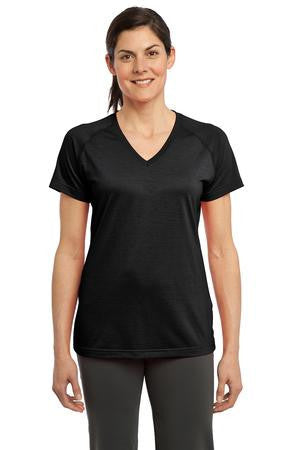 Sport-Tek Ladies Ultimate Performance V-Neck. LST700 Black