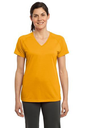 Sport-Tek Ladies Ultimate Performance V-Neck. LST700 Gold