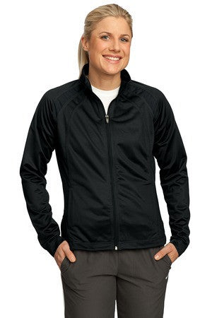 Sport-Tek Ladies Tricot Track Jacket. LST90 Black/black