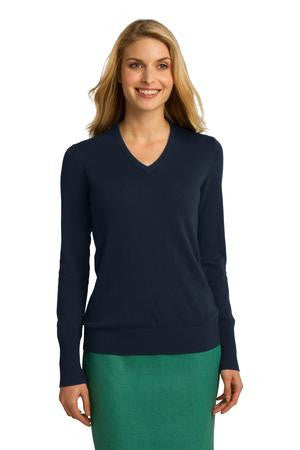 Port Authority Ladies V-Neck Sweater. LSW285 Navy