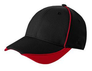 New Era - Contrast Piped BP Performance Cap. NE1050 Black/Scarlet Red