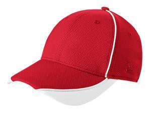 New Era - Contrast Piped BP Performance Cap. NE1050 Scarlet Red/White