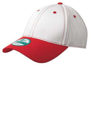 New Era - Snapback Performance Mesh Contrast Bill Cap. NE203 White/scarlet red