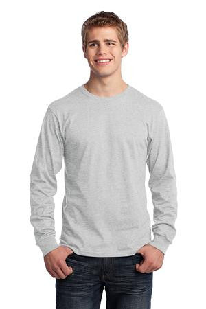 Port & Company - Long Sleeve 5.4-oz. 100% Cotton T-Shirt. PC54LS Ash