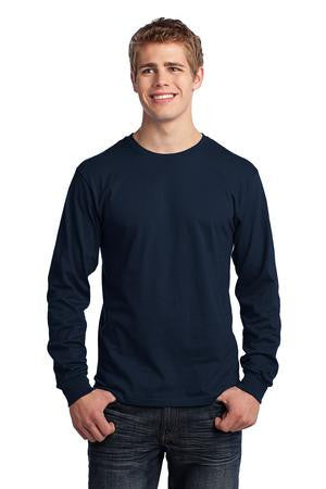 Port & Company - Long Sleeve 5.4-oz. 100% Cotton T-Shirt. PC54LS Navy