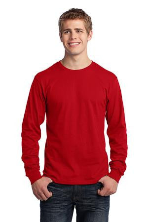 Port & Company - Long Sleeve 5.4-oz. 100% Cotton T-Shirt. PC54LS Red
