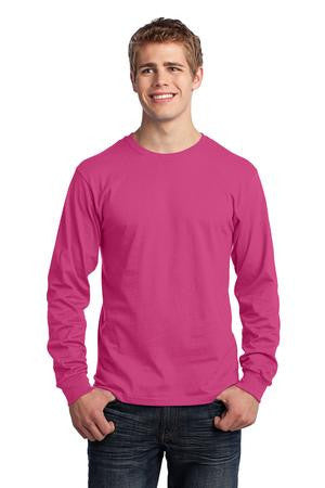 Port & Company - Long Sleeve 5.4-oz. 100% Cotton T-Shirt. PC54LS Sangria