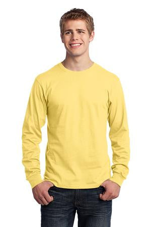 Port & Company - Long Sleeve 5.4-oz. 100% Cotton T-Shirt. PC54LS Yellow