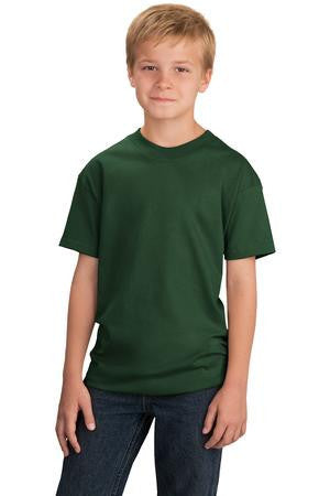 Port & Company - Youth 5.4-oz 100% Cotton T-Shirt. PC54Y Dark green