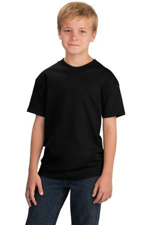 Port & Company - Youth 5.4-oz 100% Cotton T-Shirt. PC54Y Jet black