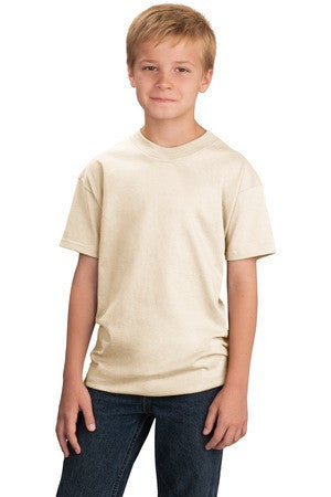 Port & Company - Youth 5.4-oz 100% Cotton T-Shirt. PC54Y Natural