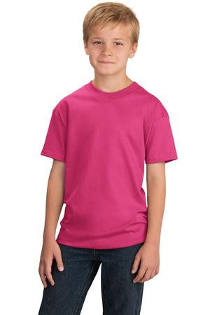 Port & Company - Youth 5.4-oz 100% Cotton T-Shirt. PC54Y Sangria