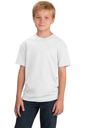 Port & Company - Youth 5.4-oz 100% Cotton T-Shirt. PC54Y White