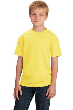 Port & Company - Youth 5.4-oz 100% Cotton T-Shirt. PC54Y Yellow