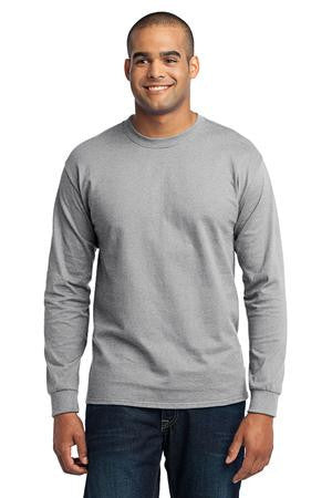Port & Company - Long Sleeve 50/50 Cotton/Poly T-Shirt. PC55LS Ash