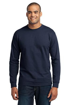 Port & Company - Long Sleeve 50/50 Cotton/Poly T-Shirt. PC55LS Navy