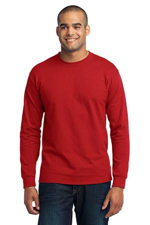 Port & Company Tall Long Sleeve 50/50 Cotton/Poly T-Shirt. PC55LST Aquatic blue