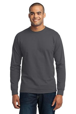 Port & Company - Long Sleeve 50/50 Cotton/Poly T-Shirt. PC55LS Charcoal